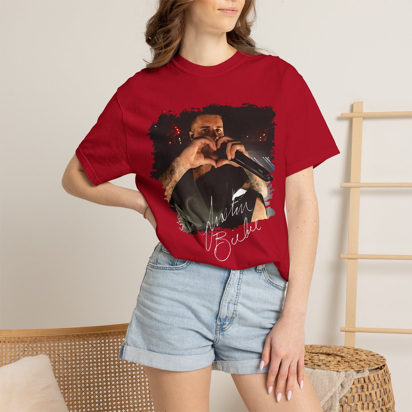 T-Shirt — Heart Hands Concert Photo Tee ("Love You Forever" Script)