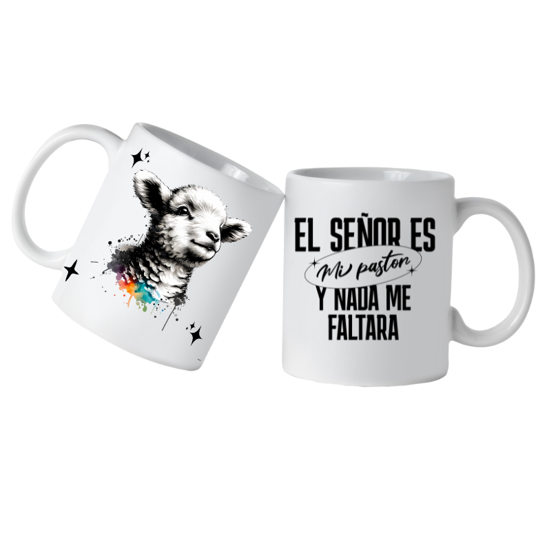 “El Señor Es Mi Pastor” Christian Mug – Psalm 23:1 Coffee Cup with Lamb Design