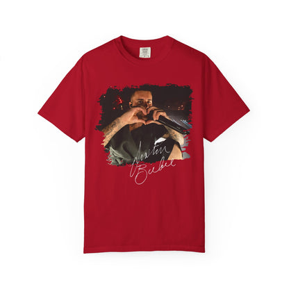 T-Shirt — Heart Hands Concert Photo Tee ("Love You Forever" Script)