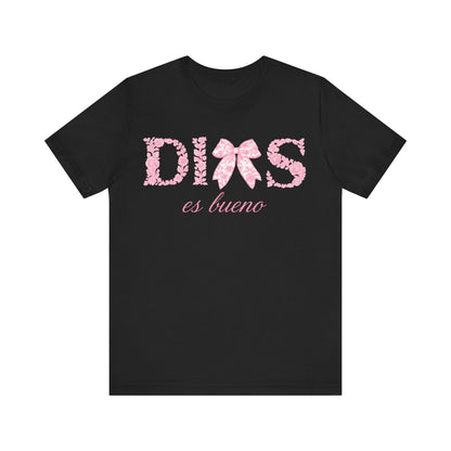 “Dios Es Bueno” Pink Bow Christian T-Shirt