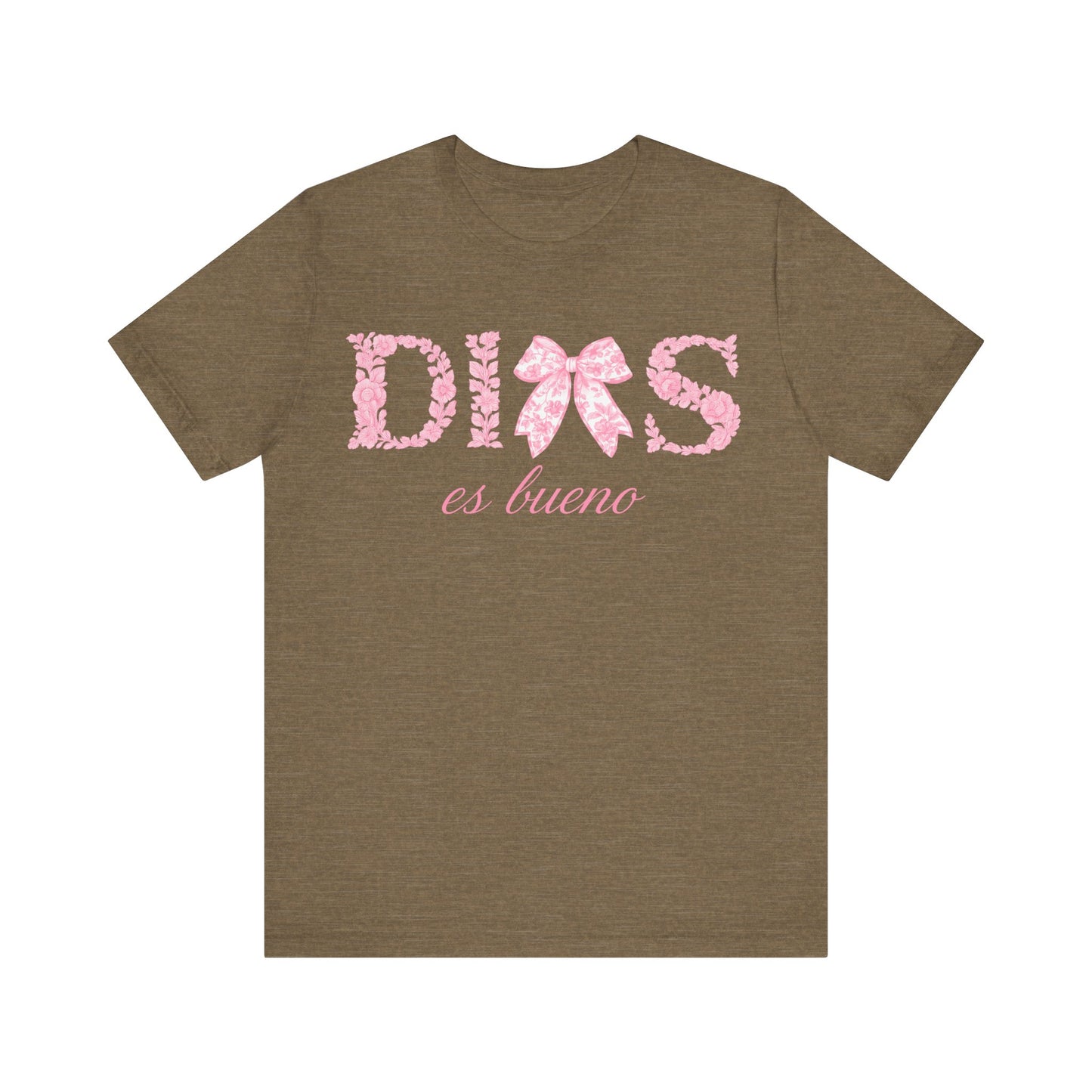 “Dios Es Bueno” Pink Bow Christian T-Shirt