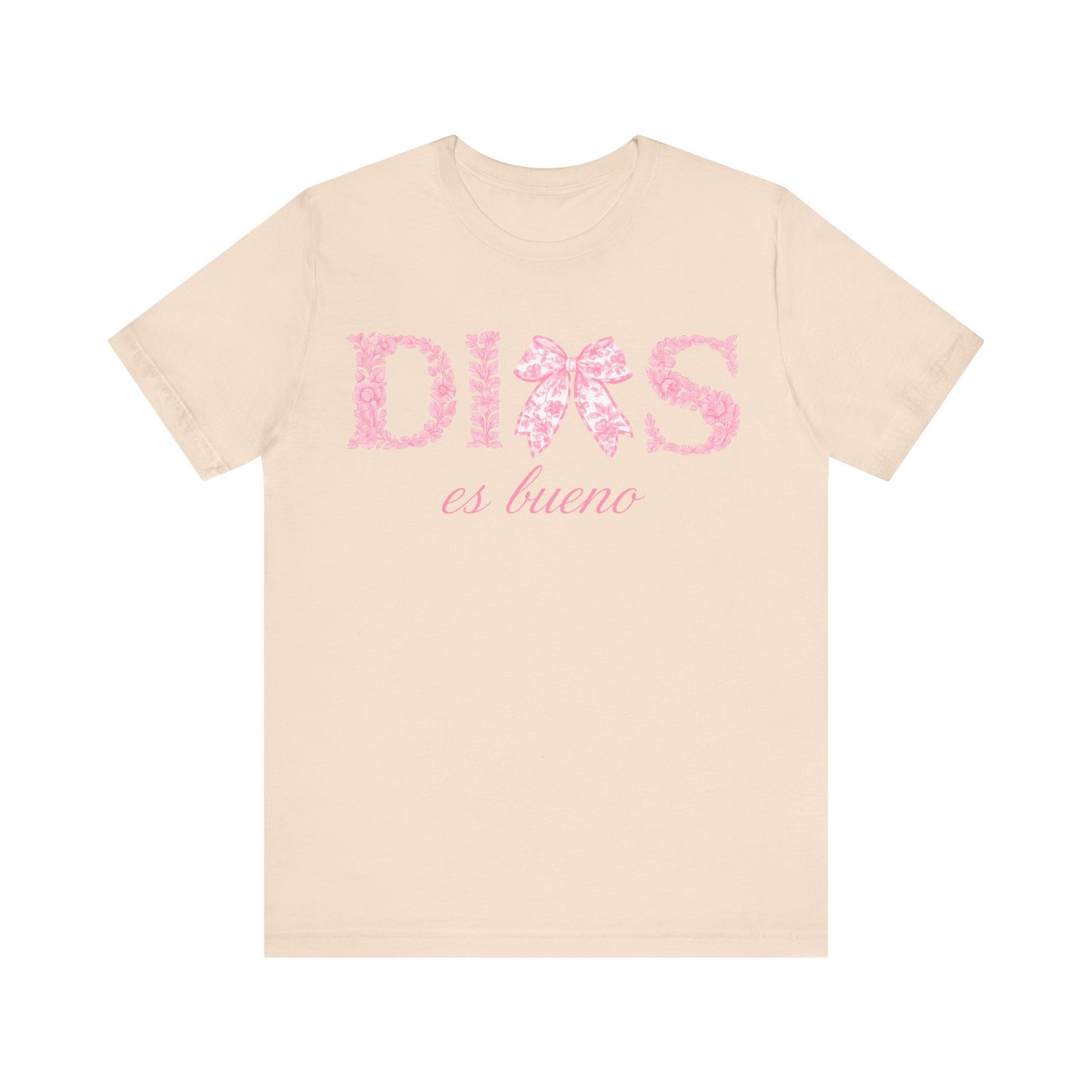 “Dios Es Bueno” Pink Bow Christian T-Shirt