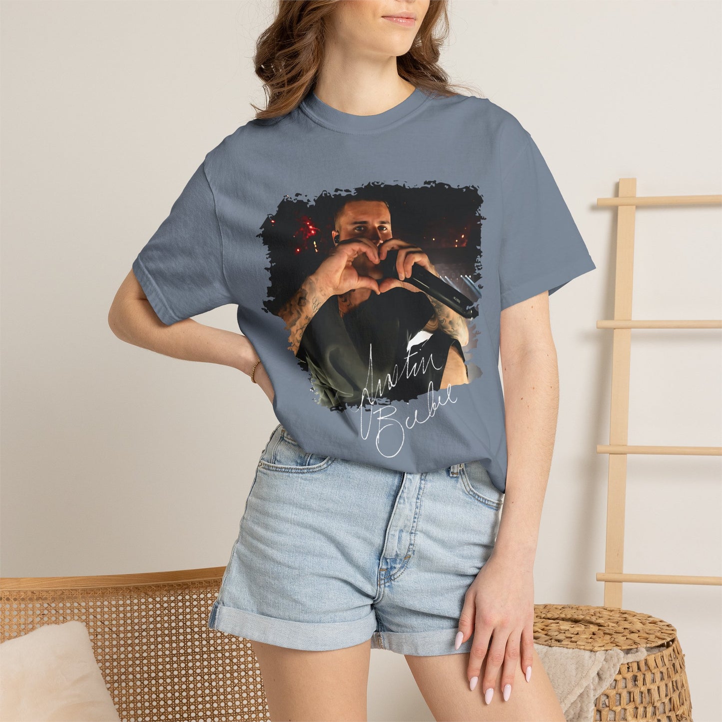 T-Shirt — Heart Hands Concert Photo Tee ("Love You Forever" Script)