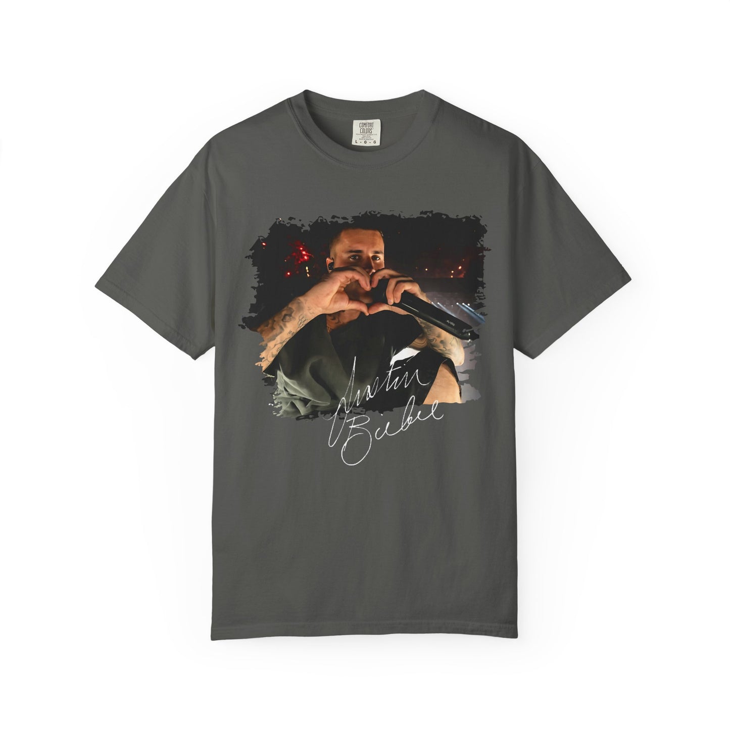 T-Shirt — Heart Hands Concert Photo Tee ("Love You Forever" Script)