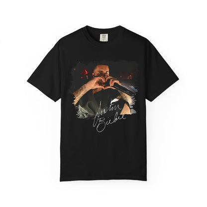 T-Shirt — Heart Hands Concert Photo Tee ("Love You Forever" Script)