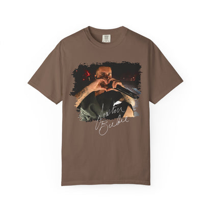 T-Shirt — Heart Hands Concert Photo Tee ("Love You Forever" Script)