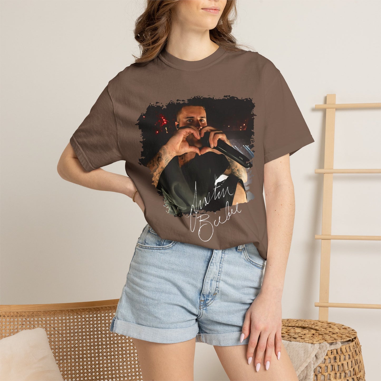 T-Shirt — Heart Hands Concert Photo Tee ("Love You Forever" Script)