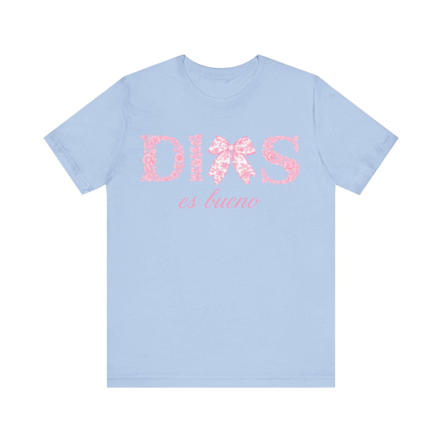 “Dios Es Bueno” Pink Bow Christian T-Shirt