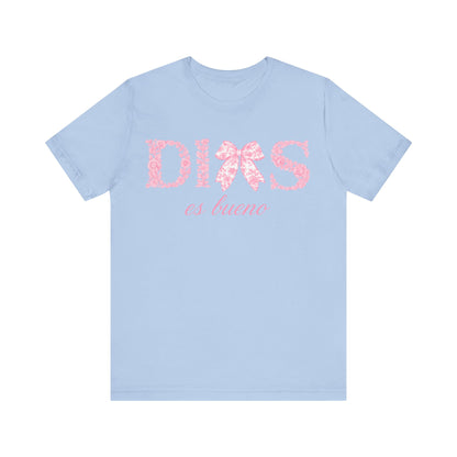 “Dios Es Bueno” Pink Bow Christian T-Shirt