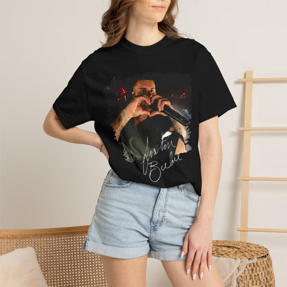 T-Shirt — Heart Hands Concert Photo Tee ("Love You Forever" Script)