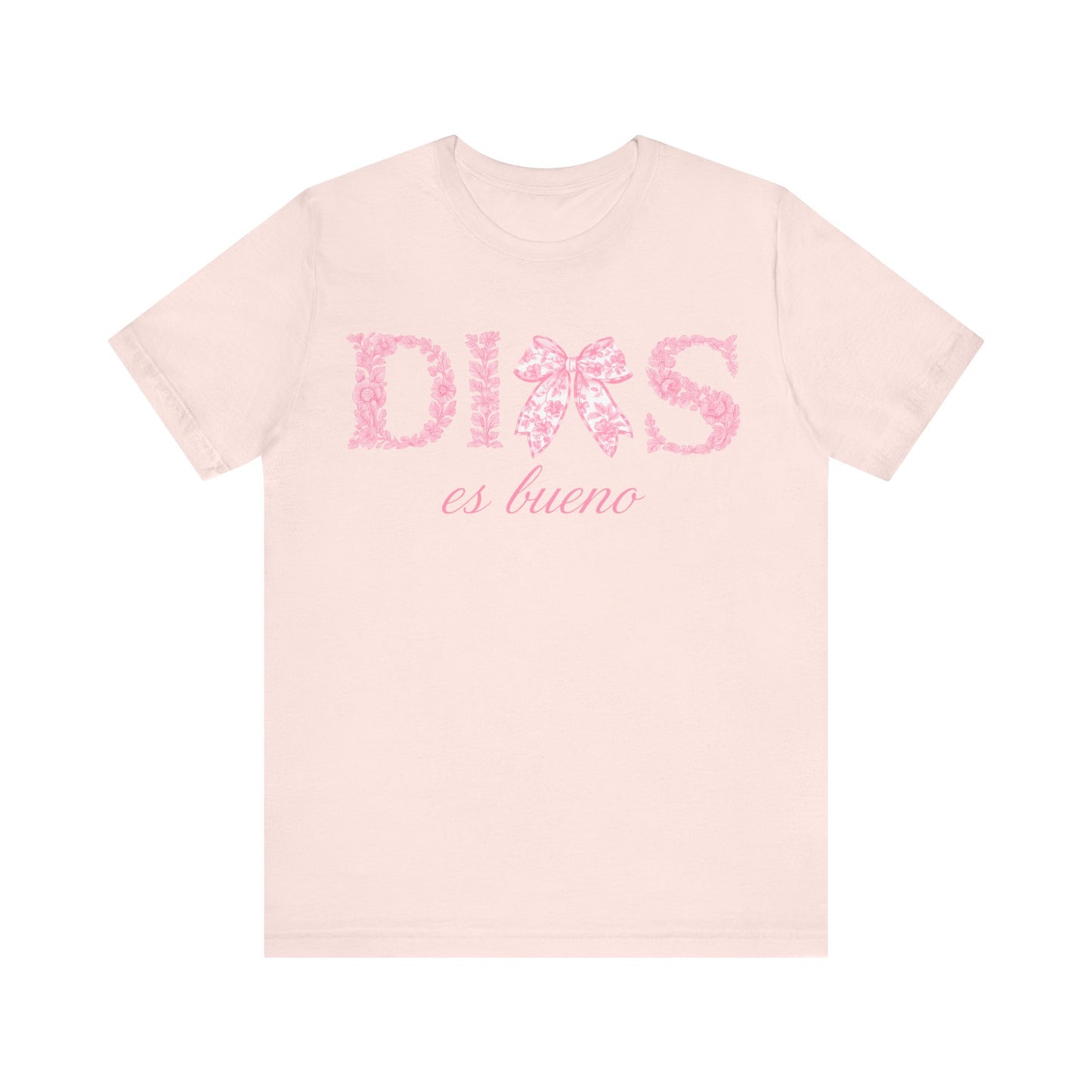“Dios Es Bueno” Pink Bow Christian T-Shirt