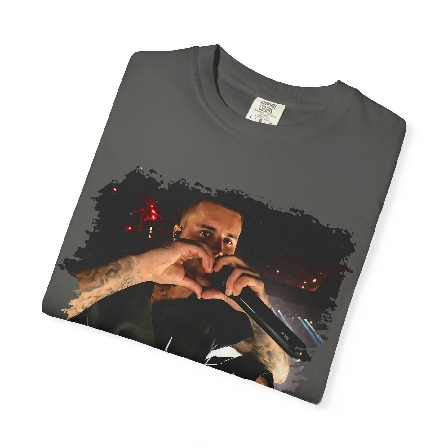 T-Shirt — Heart Hands Concert Photo Tee ("Love You Forever" Script)