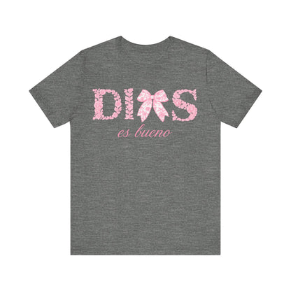 “Dios Es Bueno” Pink Bow Christian T-Shirt