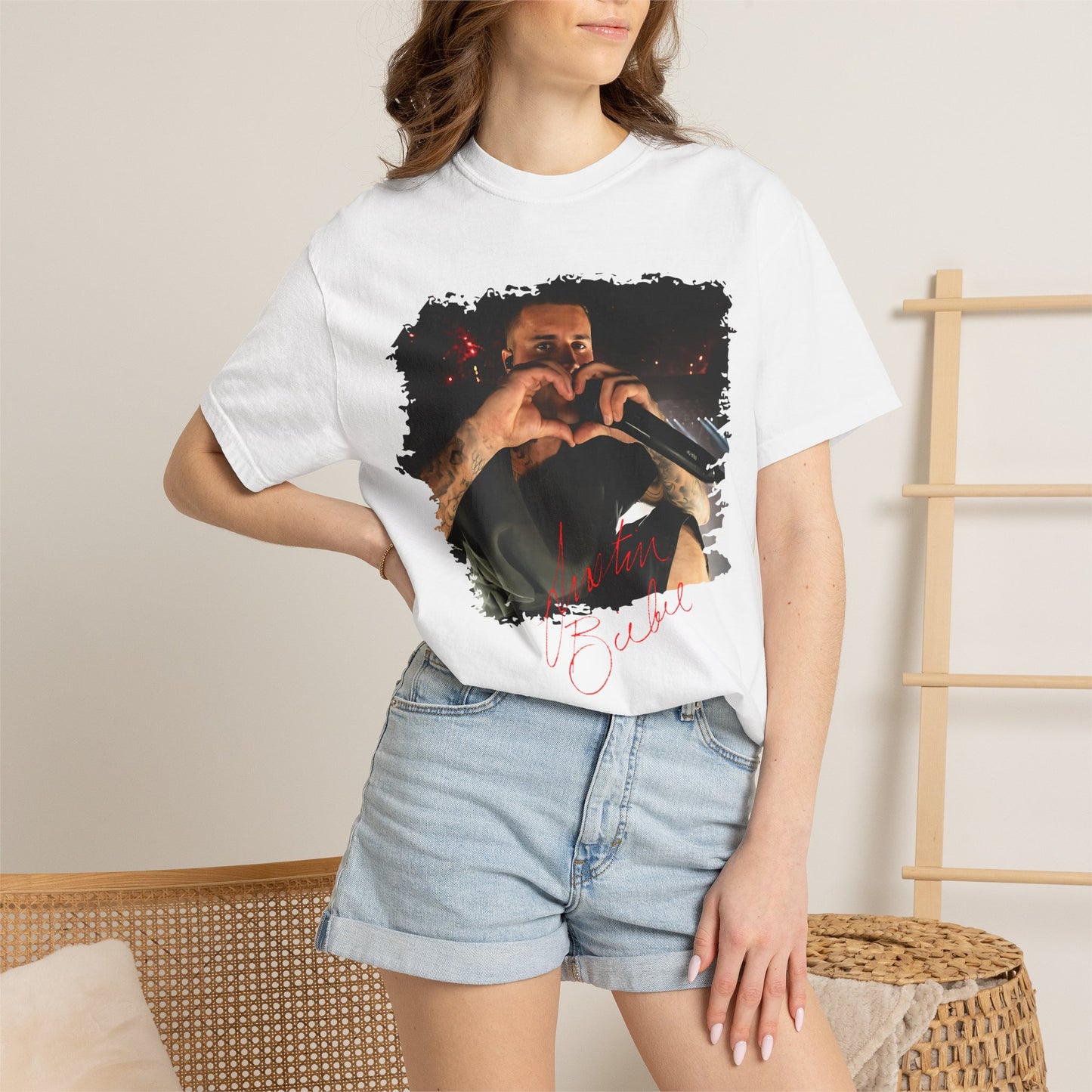 T-Shirt — Heart Hands Concert Photo Tee ("Love You Forever" Script)