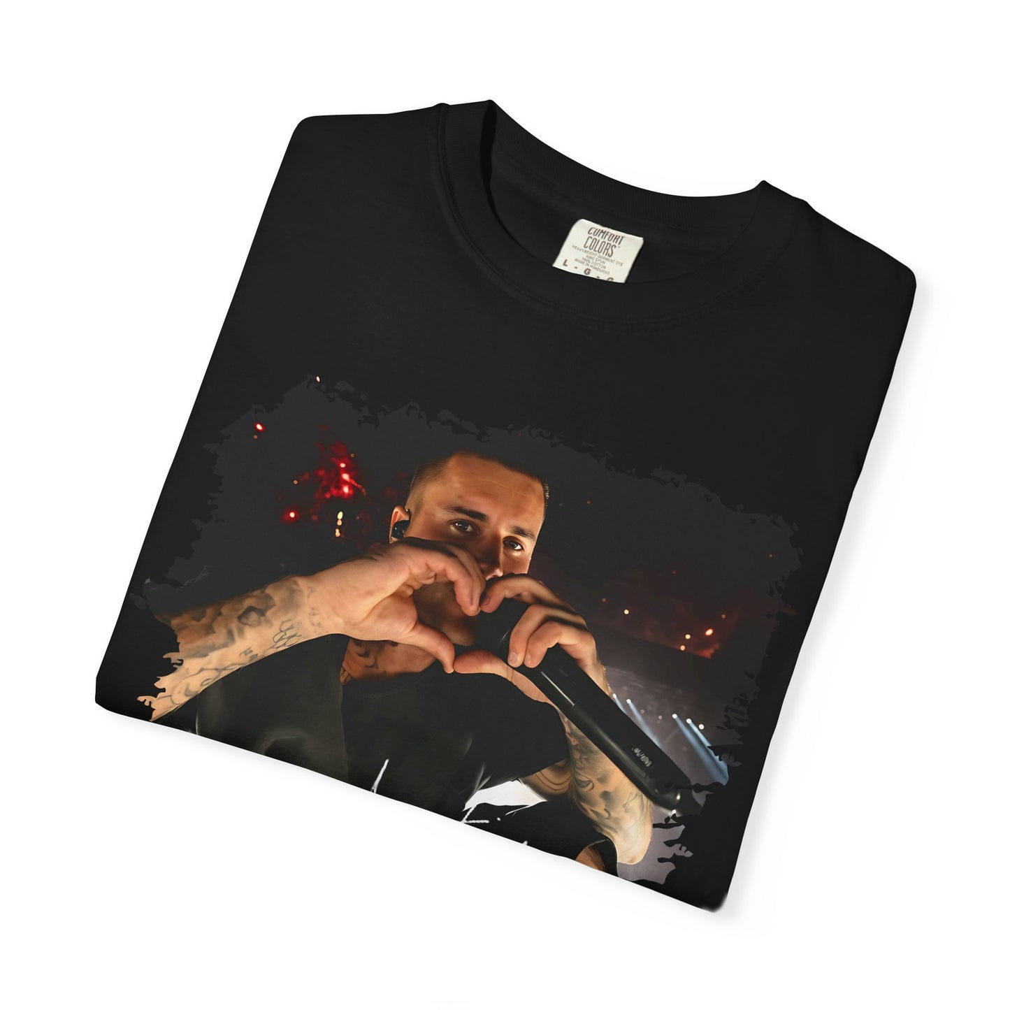 T-Shirt — Heart Hands Concert Photo Tee ("Love You Forever" Script)