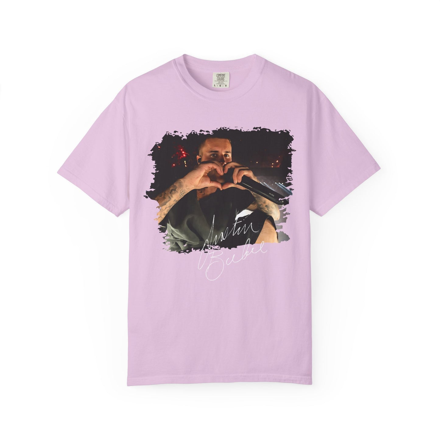 T-Shirt — Heart Hands Concert Photo Tee ("Love You Forever" Script)