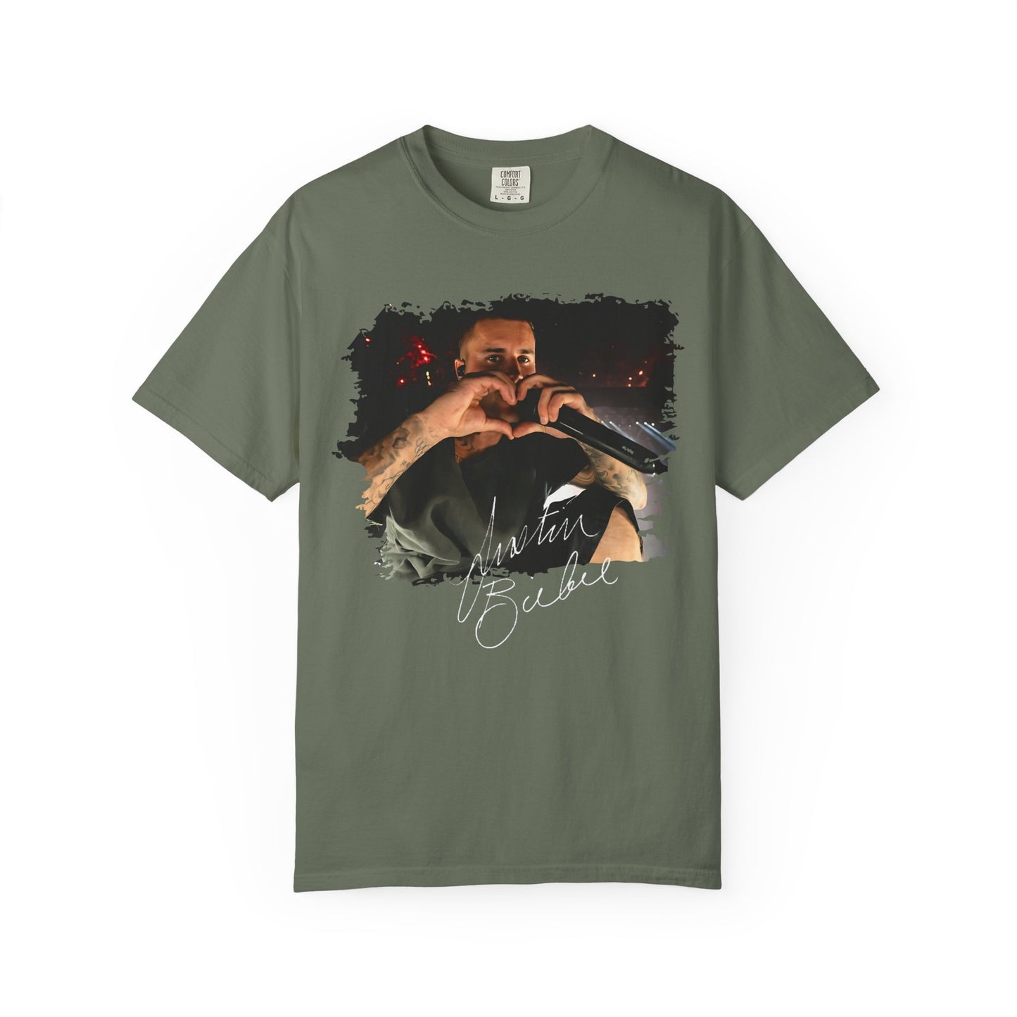 T-Shirt — Heart Hands Concert Photo Tee ("Love You Forever" Script)