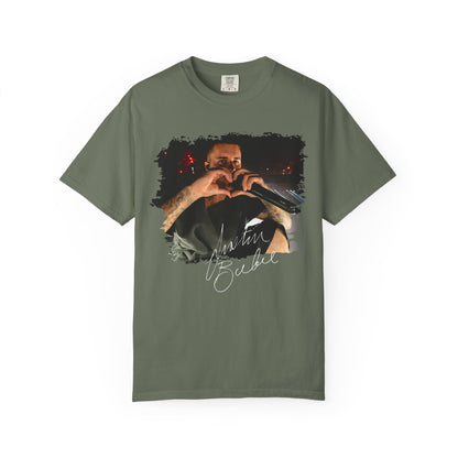 T-Shirt — Heart Hands Concert Photo Tee ("Love You Forever" Script)