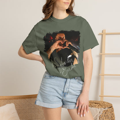 T-Shirt — Heart Hands Concert Photo Tee ("Love You Forever" Script)