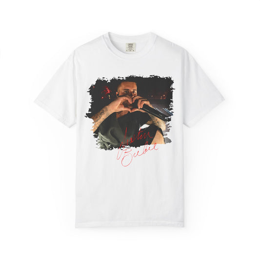 T-Shirt — Heart Hands Concert Photo Tee ("Love You Forever" Script)