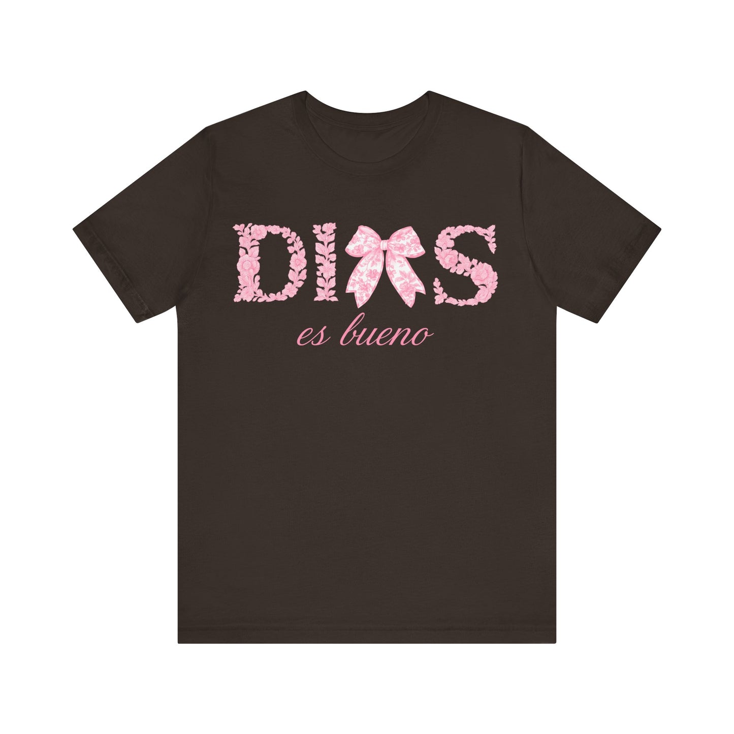 “Dios Es Bueno” Pink Bow Christian T-Shirt