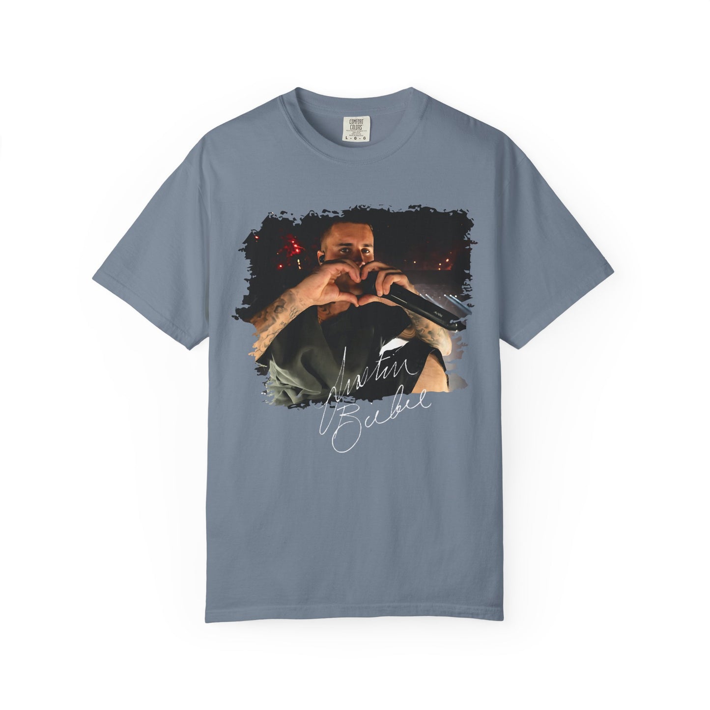 T-Shirt — Heart Hands Concert Photo Tee ("Love You Forever" Script)