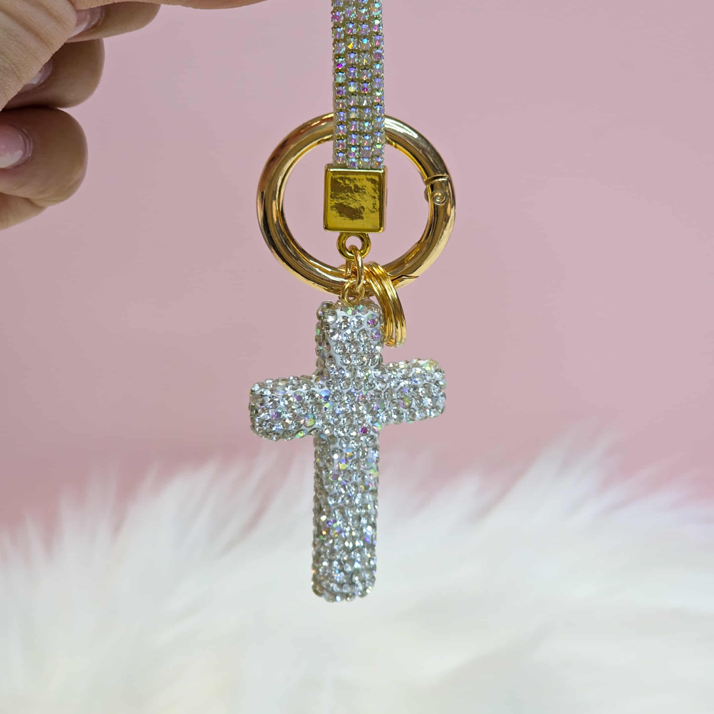 Luxury Crystal Cross Keychain