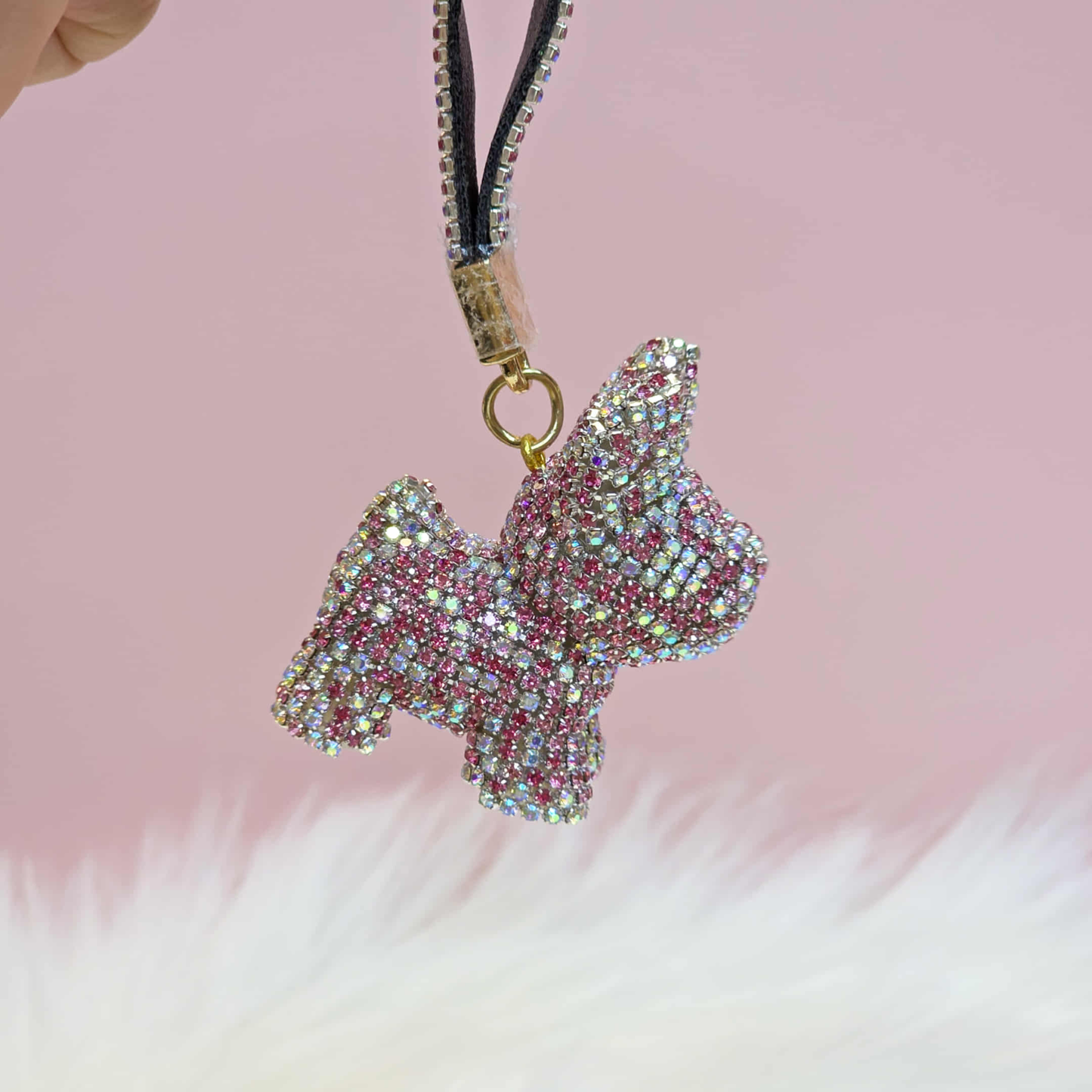 Crystal Dog Keychain