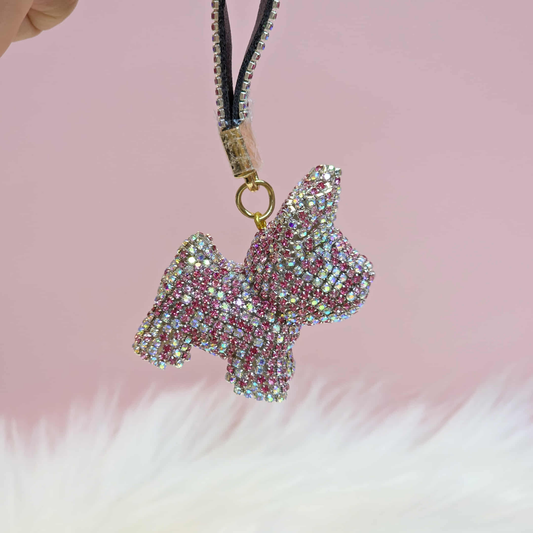 Crystal Dog Keychain