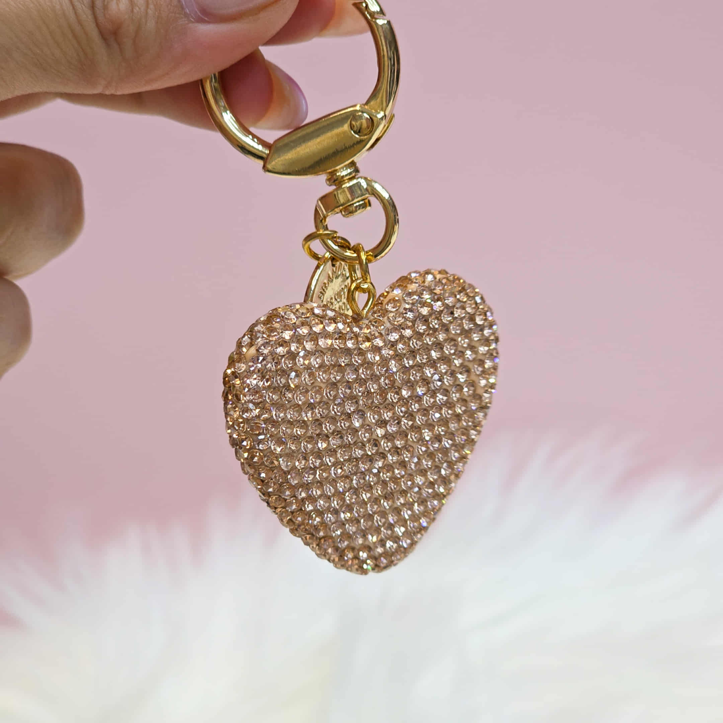 Elegant Full Crystal Heart Keychain