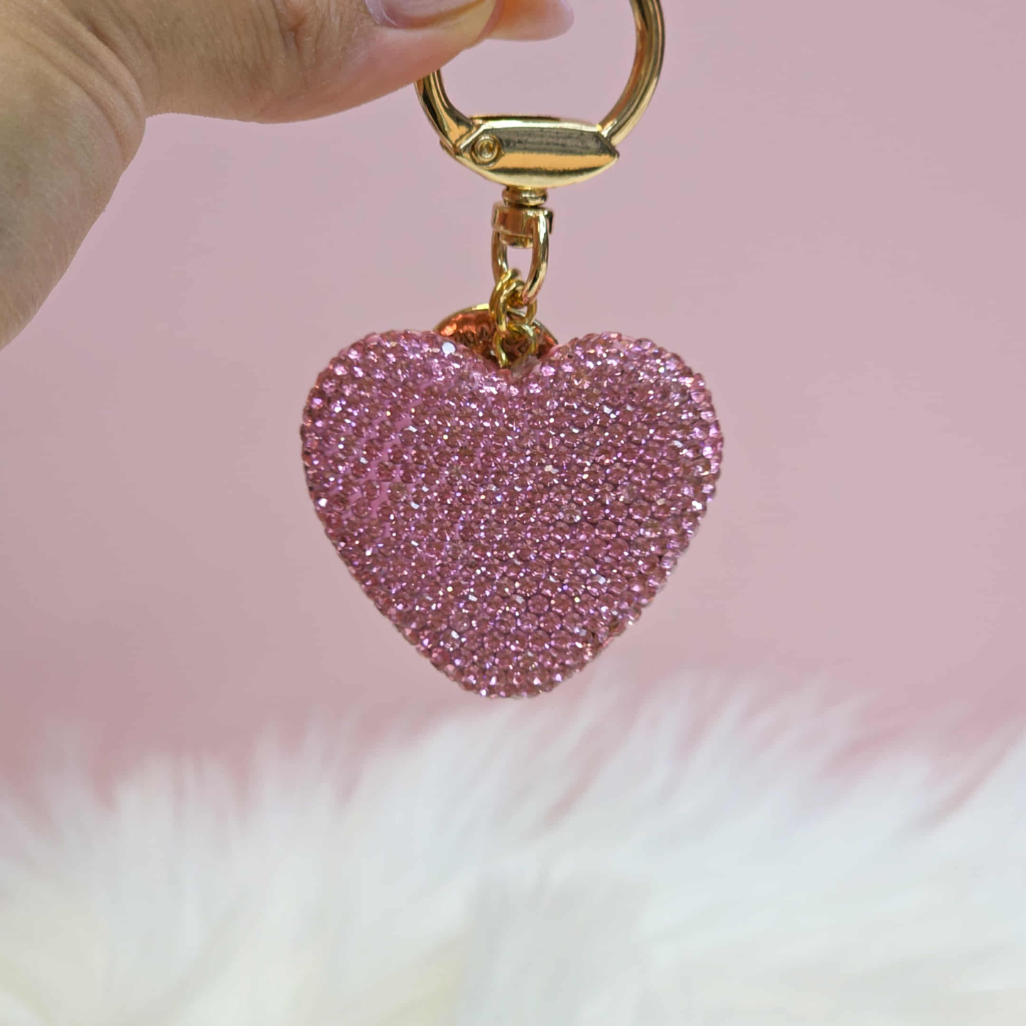 Elegant Full Crystal Heart Keychain