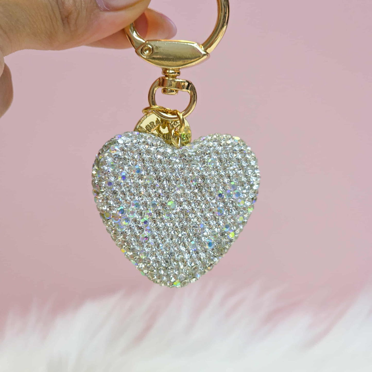 Elegant Full Crystal Heart Keychain
