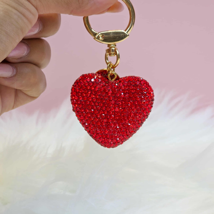 Elegant Full Crystal Heart Keychain