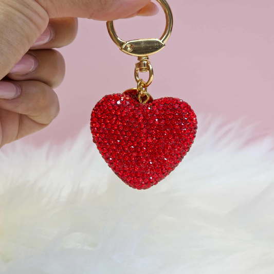 Elegant Full Crystal Heart Keychain