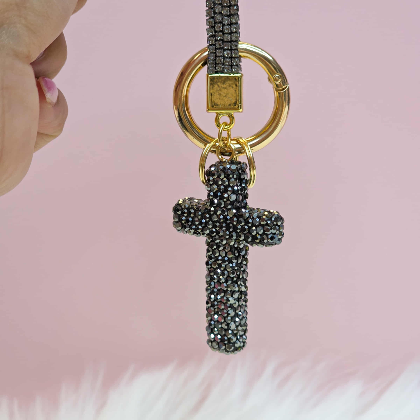 Luxury Crystal Cross Keychain