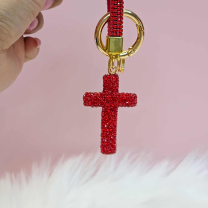 Luxury Crystal Cross Keychain